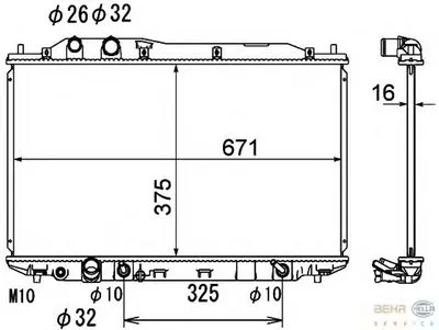 Радиатор, охлаждение двигателя BEHR HELLA SERVICE купить