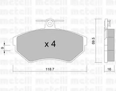 Комплект тормозных колодок, дисковый тормоз METELLI купить