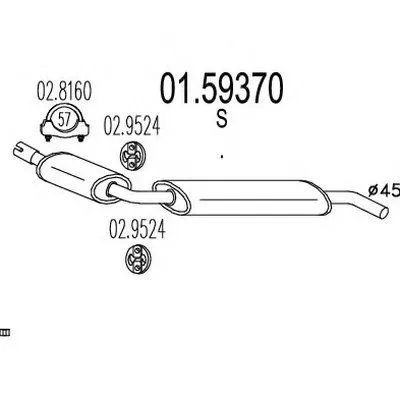 Средний глушитель выхлопных газов MTS купить