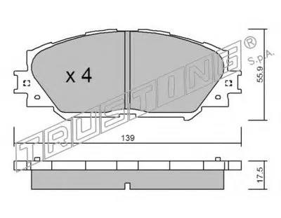 Комплект тормозных колодок, дисковый тормоз TRUSTING купить
