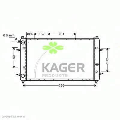 Радиатор, охлаждение двигателя KAGER купить