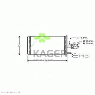 Теплообменник, отопление салона KAGER купить