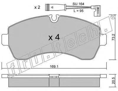 Комплект тормозных колодок, дисковый тормоз fri.tech. купить