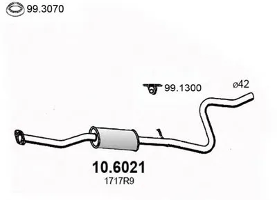 Средний глушитель выхлопных газов ASSO купить