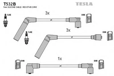 Комплект проводов зажигания TESLA купить