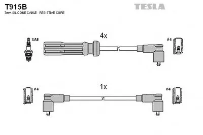 Комплект проводов зажигания TESLA купить