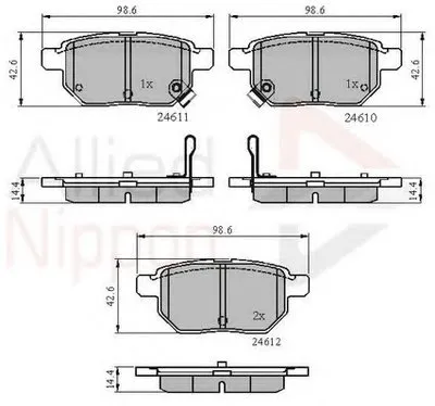 Комплект тормозных колодок, дисковый тормоз ANL Braking COMLINE купить
