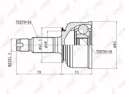 Шарнирный комплект, приводной вал LYNXauto купить