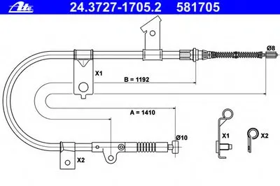 Трос, стояночная тормозная система ATE купить