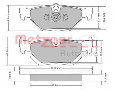 Комплект тормозных колодок, дисковый тормоз METZGER купить