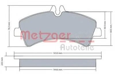 Комплект тормозных колодок, дисковый тормоз METZGER купить