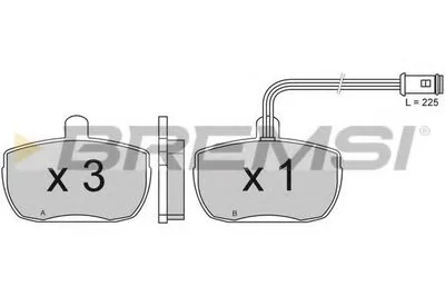 Комплект тормозных колодок, дисковый тормоз BREMSI купить