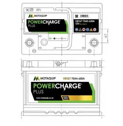 Стартерная аккумуляторная батарея Powercharge Plus MOTAQUIP купить