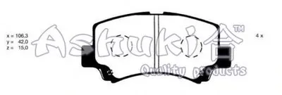 Комплект тормозных колодок, дисковый тормоз ASHUKI купить