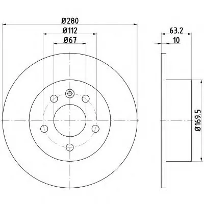 Тормозной диск PRO HELLA купить