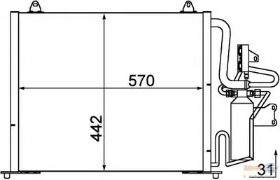 Конденсатор, кондиционер BEHR HELLA SERVICE HELLA купить