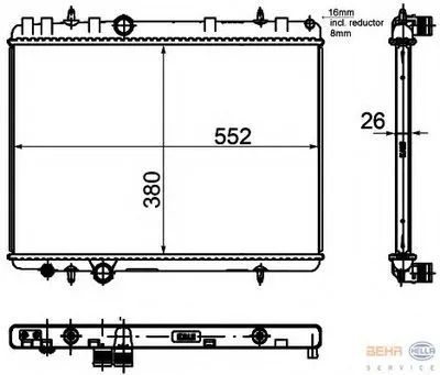 Радиатор, охлаждение двигателя BEHR HELLA SERVICE HELLA купить