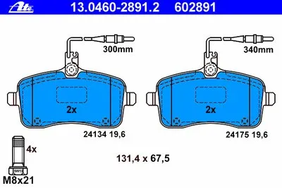 Комплект тормозных колодок, дисковый тормоз ATE купить