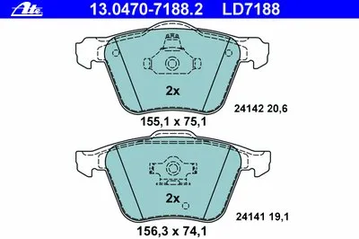 Комплект тормозных колодок, дисковый тормоз ATE Ceramic ATE купить