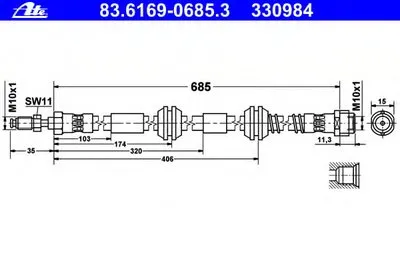 Тормозной шланг ATE купить