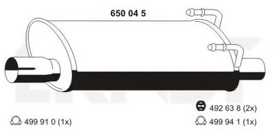 Глушитель выхлопных газов конечный ERNST купить