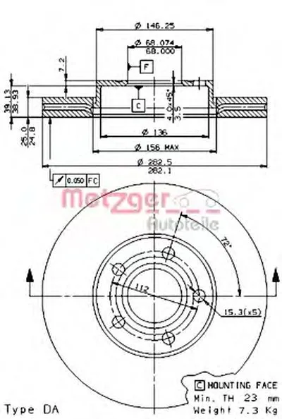 Тормозной диск HIGH CARBON / AP METZGER купить
