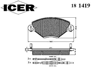 Комплект тормозных колодок, дисковый тормоз ICER купить