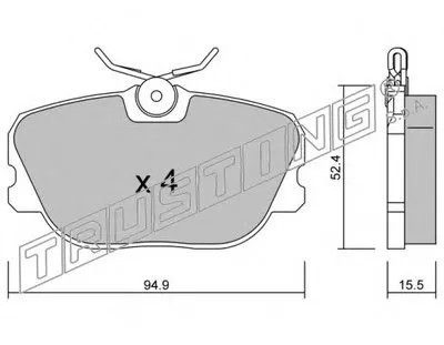 Комплект тормозных колодок, дисковый тормоз TRUSTING купить
