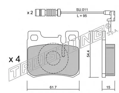 Комплект тормозных колодок, дисковый тормоз TRUSTING купить