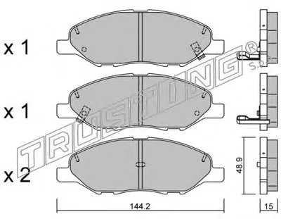 Комплект тормозных колодок, дисковый тормоз TRUSTING купить