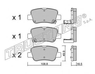 Комплект тормозных колодок, дисковый тормоз TRUSTING купить