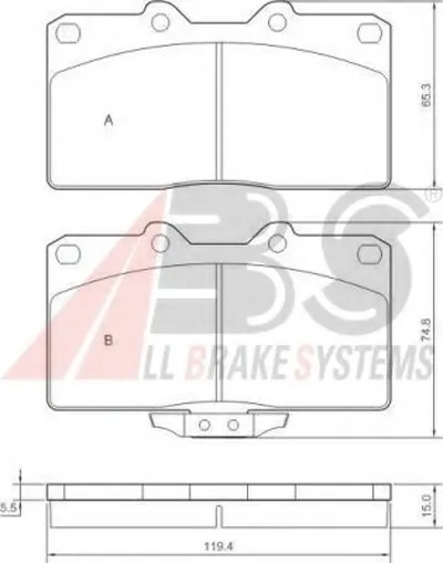Комплект тормозных колодок, дисковый тормоз A.B.S. купить