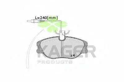 Комплект тормозных колодок, дисковый тормоз KAGER купить