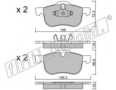 Комплект тормозных колодок, дисковый тормоз fri.tech. купить