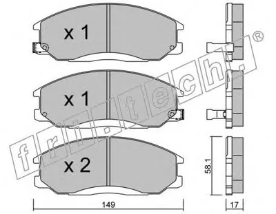 Комплект тормозных колодок, дисковый тормоз fri.tech. купить
