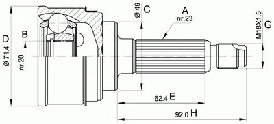 Шарнирный комплект, приводной вал SPIN OPEN PARTS купить