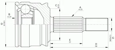 Шарнирный комплект, приводной вал SPIN OPEN PARTS купить