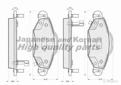 Комплект тормозных колодок, дисковый тормоз ASHUKI купить