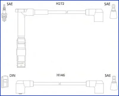 Комплект проводов зажигания Hueco HITACHI купить