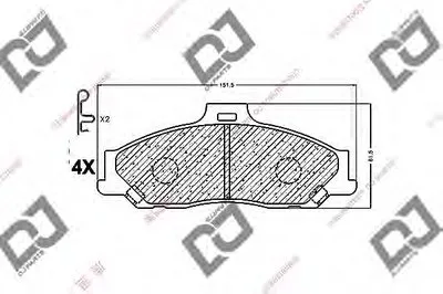 Комплект тормозных колодок, дисковый тормоз DJ PARTS купить