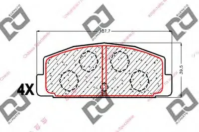 Комплект тормозных колодок, дисковый тормоз DJ PARTS купить