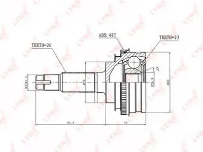 Шарнирный комплект, приводной вал LYNXauto купить