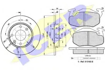 Комплект тормозов, дисковый тормозной механизм ICER купить