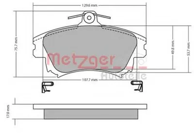 Комплект тормозных колодок, дисковый тормоз METZGER купить