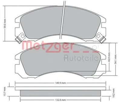 Комплект тормозных колодок, дисковый тормоз METZGER купить