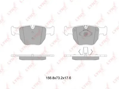 Комплект тормозных колодок, дисковый тормоз LYNXauto купить