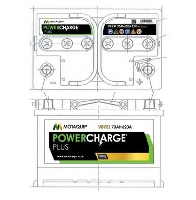 Стартерная аккумуляторная батарея Powercharge Plus MOTAQUIP купить