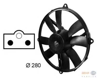 Вентилятор, конденсатор кондиционера BEHR HELLA SERVICE HELLA купить