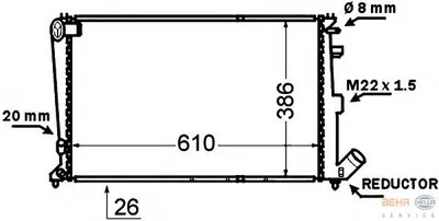 Радиатор, охлаждение двигателя BEHR HELLA SERVICE HELLA купить