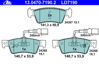 Комплект тормозных колодок, дисковый тормоз ATE Ceramic ATE купить